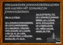 Versunkener Johannesbeerkuchen und Kuchen mit schwarzen Johannisbeeren