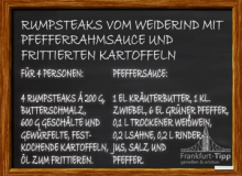 Rumpsteaks vom Weiderind mit Pfefferrahmsauce und frittierten Kartoffeln