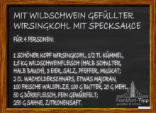 Mit Wildschwein gefüllter Wirsingkohl mit Specksauce