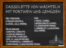 Cassolette von Wachteln mit Portwein und Gemüsen