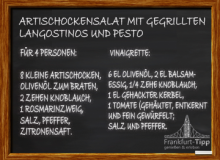 Artischockensalat mit gegrillten Langostinos und Pesto