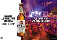 Binding stößt mit neuer Kampagne 'Auf Frankfurt, wie es wirklich ist' an