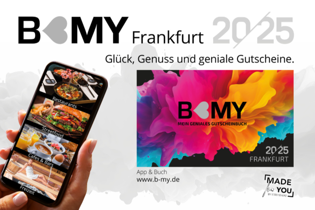 B-MY Gutscheinbuch und B-MY GutscheinApp Frankfurt 2025