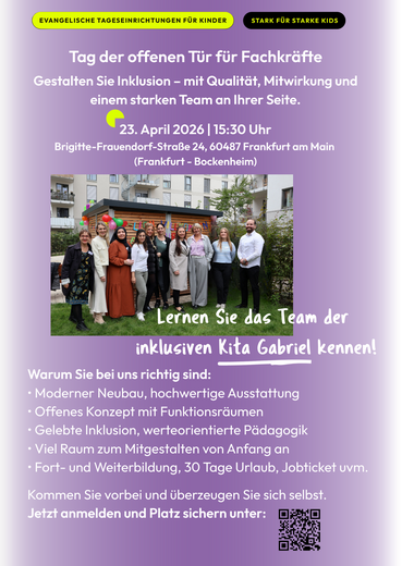 Tag der offenen Tür in unserer inklusiven Kita Gabriel Bockenheim