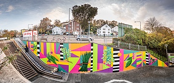 Grie Soß Graffiti an der S-Bahn-Station Mühlberg