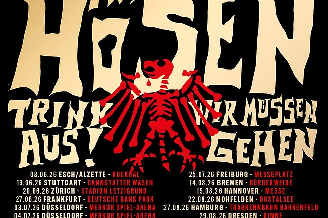 Die Toten Hosen live im Deutsche Bank Park: 'Trink aus! Wir müssen gehen'-Tour macht 2026 Halt in Frankfurt