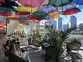 Relaxing under colorful umbrellas - Rooftop Lounge by Vespaiolo celebrates new opening at MyZeil