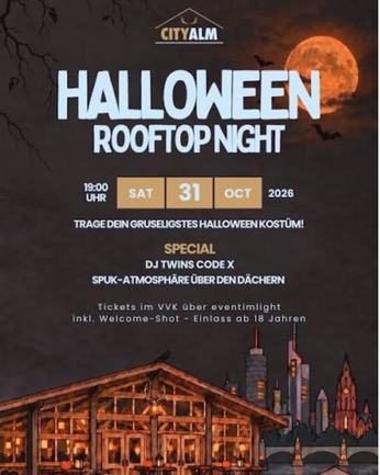Halloween Rooftop Party in der CityAlm