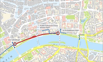 Probeweise Öffnung des nördlichen Mainufers für den Fuß- und Radverkehr beginnt