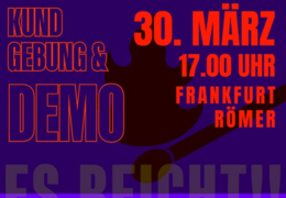 DEMO: ES REICHT! DIE SCHAM MUSS DIE SEITE WECHSELN – DIE VERANTWORTUNG AUCH!