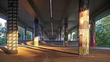 Umweltdezernentin Rosemarie Heilig eröffnet Graffiti-Galerie im GrünGürtel