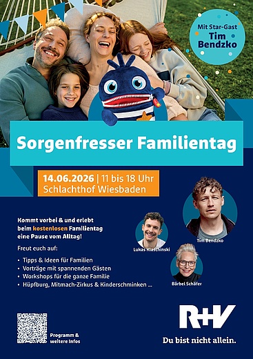 Großes R+V-Sorgenfresser-Familienfest in Wiesbaden – mit Live-Konzert von Tim Bendzko