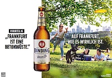 Binding stößt mit neuer Kampagne 'Auf Frankfurt, wie es wirklich ist' an