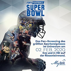 The big Pro7 SuperBowl broadcast in the Astor Film Lounge at MyZeil