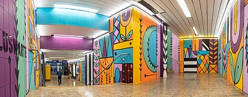 S-Bahn station Galluswarte shines in colourful splendour