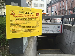 Über Ostern fahren keine U-Bahnen zwischen Miquel-/Adickesallee und Südbahnhof