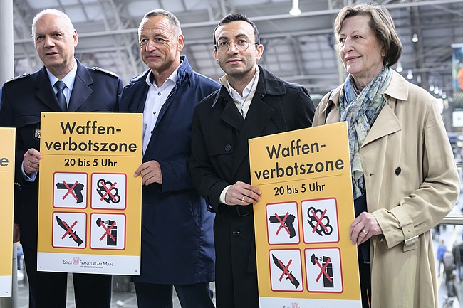 Oberbürgermeister Josef: Waffenverbotszone wird um den Frankfurter Hauptbahnhof erweitert