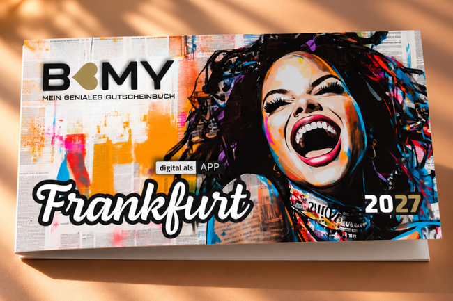 B-MY Gutscheinbuch und die B-MY Gutschein-App Frankfurt 2027