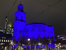 Illumination der Paulskirche zum Internationalen Tag der Menschenrechte