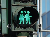Couple of traffic lights permanently installed