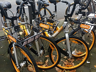 Stadt entfernt Fahrräder von o-bike