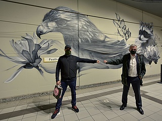 Visit from the Canadian twin city Toronto Frankfurt a mural