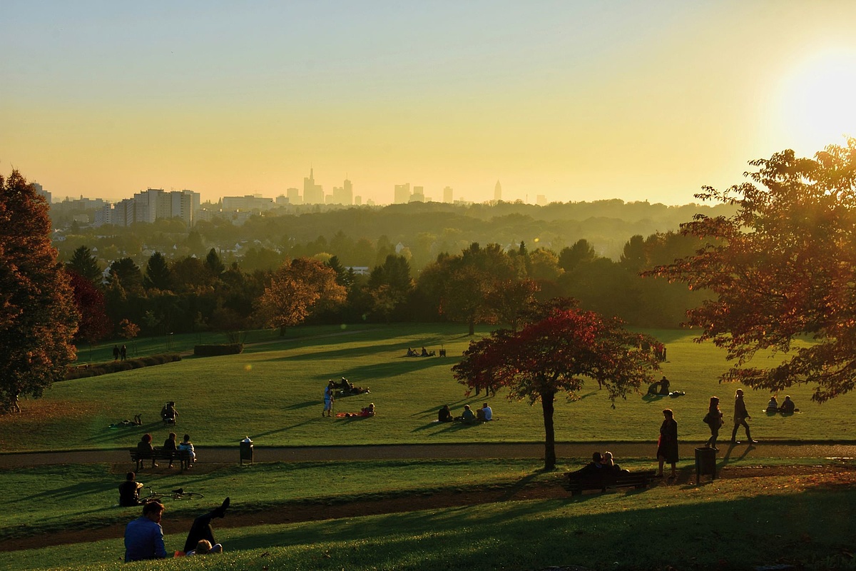 Lohrberg Skyline Panorama Auf Dem Lohrberg Frankfurt Sonntagsausflug 